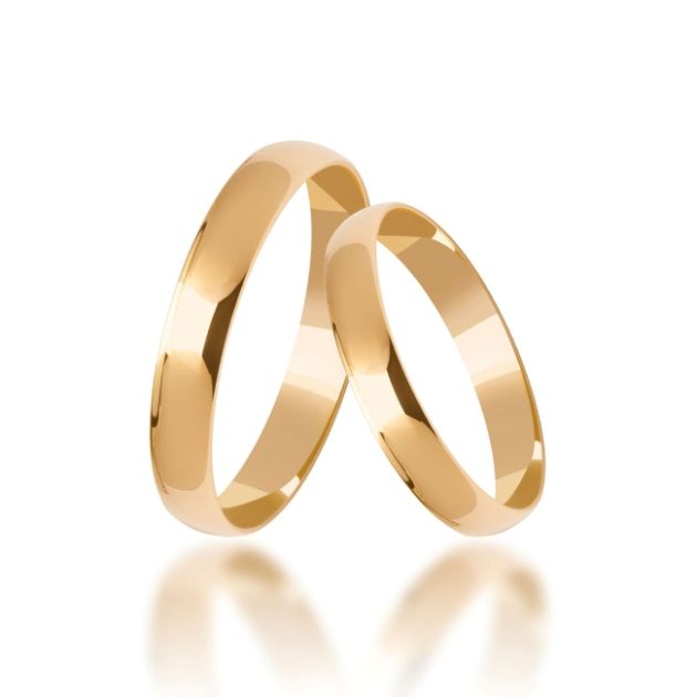 Złote obrączki klasyczne półokrągłe kolor złoty 3mm