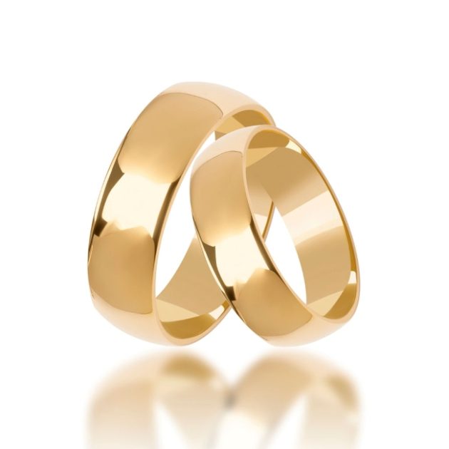 Złote obrączki klasyczne półokrągłe 6mm