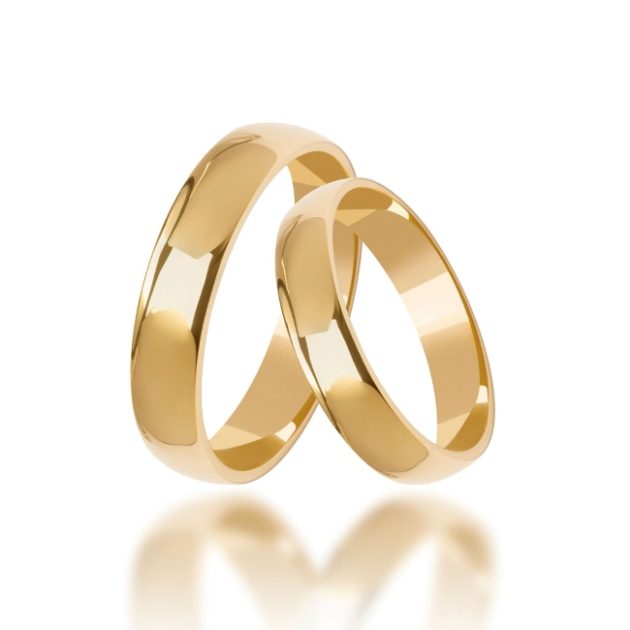 Złote obrączki klasyczne półokrągłe kolor żółte złoto 4mm