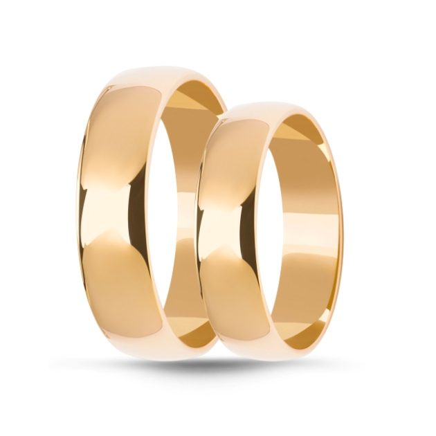 Złote obrączki klasyczne półokrągłe żółte złoto 5mm