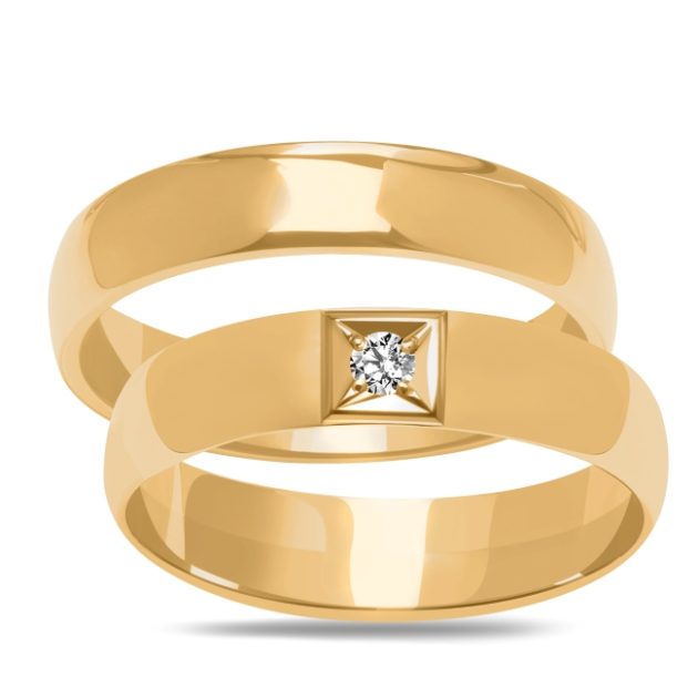 Złote obrączki zdobione półokrągłe 5mm Model: ZK008