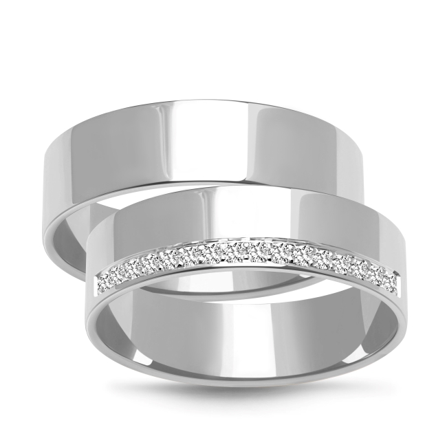 DSC01969_1 zestaw połysk silwer Złote obrączki zdobione płaskie 5mm białe złoto ZK014