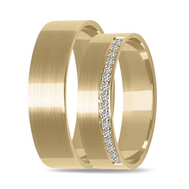 Złote obrączki zdobione płaskie 5mm żółte złoto ZK014