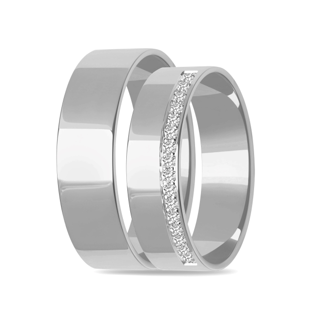 DSC01969_1 zestaw2 połysk silwer Złote obrączki zdobione płaskie 5mm białe złoto ZK014