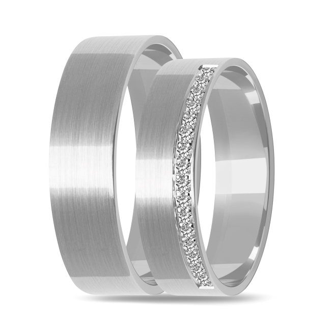 DSC01969_1 zestaw2 Złote obrączki zdobione płaskie 5mm białe złoto ZK014