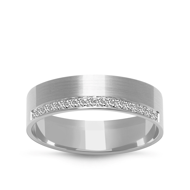 DSC01969_2 Złota obrączka zdobiona płaska 5mm białe złoto ZK014