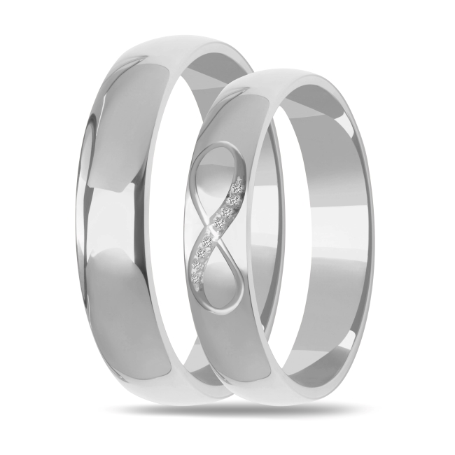 DSC02203_2 zestaw2 white Złote obrączki zdobione półokrągłe 5mm ZK020 białe złoto