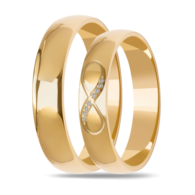 DSC02203_2 zestaw2 Złote obrączki zdobione półokrągłe 5mm ZK020 żółte złoto