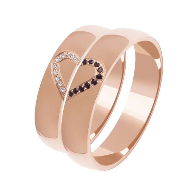 DSC02405_1 pink Złote obrączki zdobione półokrągłe 5mm różowe złoto ZK026