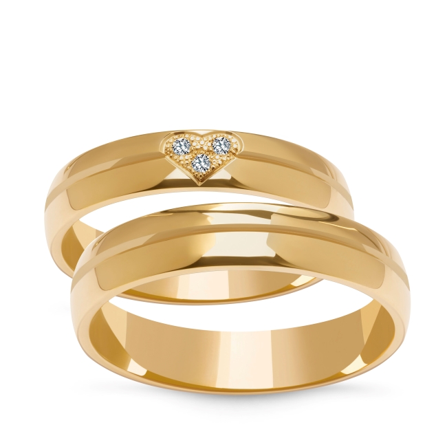 DSC02420_zestaw gold Złote obrączki zdobione półokrągłe 4mm ZK037 żółte złoto