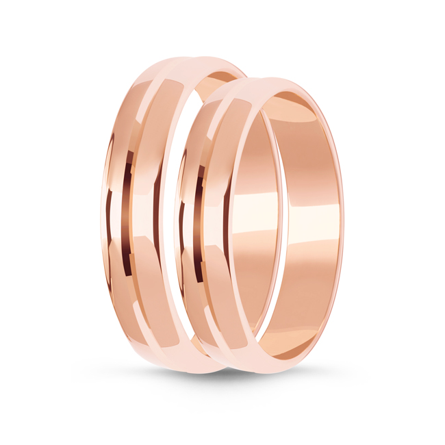 ZO004_4mm_pink_para_650_1 Złote obrączki zdobione półokrągłe 4mm różowe złoto zo14