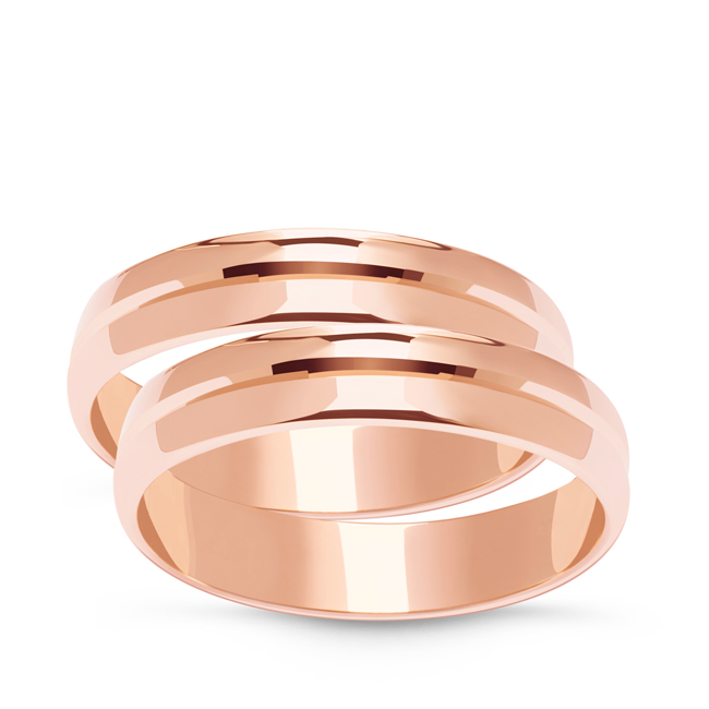 ZO004_4mm_pink_para_650_2 Złote obrączki zdobione półokrągłe 4mm różowe złoto zo14