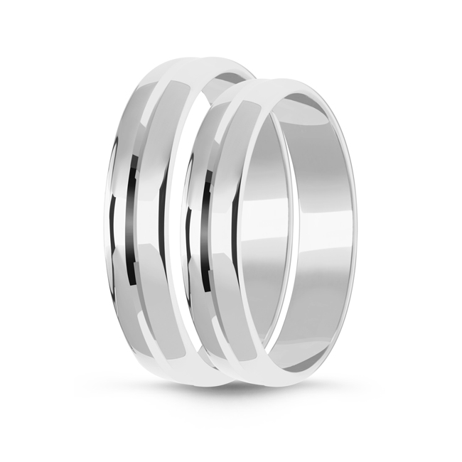 ZO004_4mm_silver_para_650_1 Złote obrączki zdobione półokrągłe 4mm białe złoto zo14