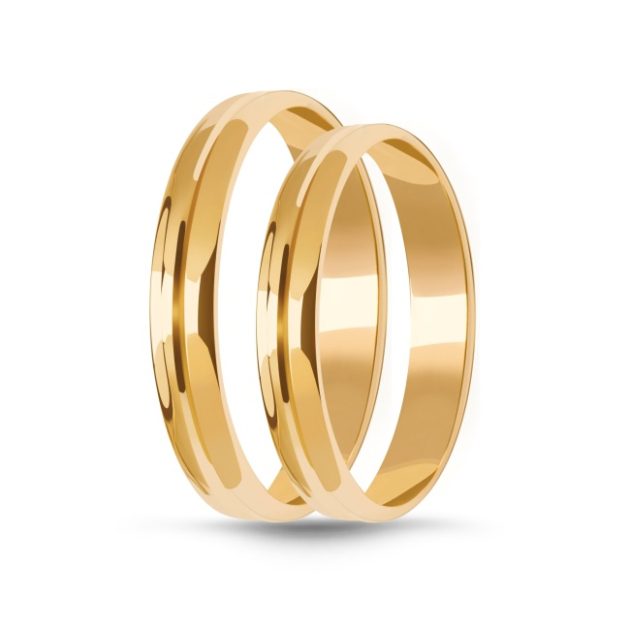 Złote obrączki zdobione półokrągłe 3mm zo13