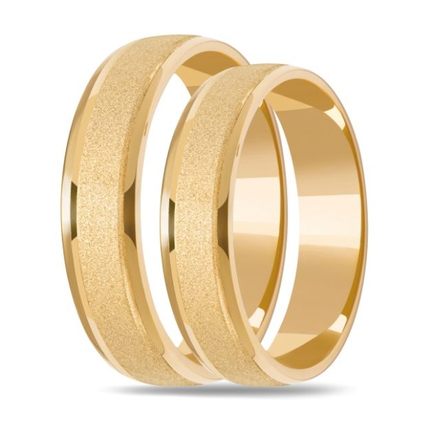 Złote obrączki zdobione półokrągłe 5mm zo05