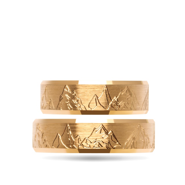 zo08_1 Złote obrączki zdobione fazowane 5mm zo08