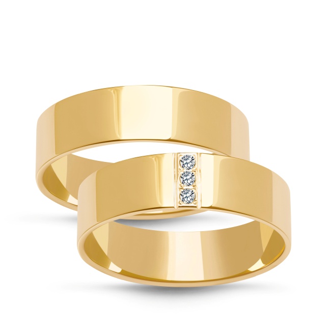 zk078_gold_new Złote obrączki zdobione płaskie 6mm