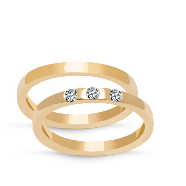 zk085_gold_new Złote obrączki zdobione półokrągłe 3mm