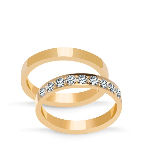 zk088_gold Złote obrączki zdobione płaskie 3mm