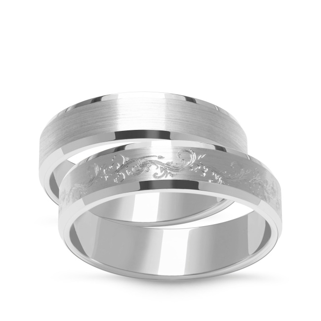 zo23_silver_new Złote obrączki zdobione fazowane 5mm, białe złoto